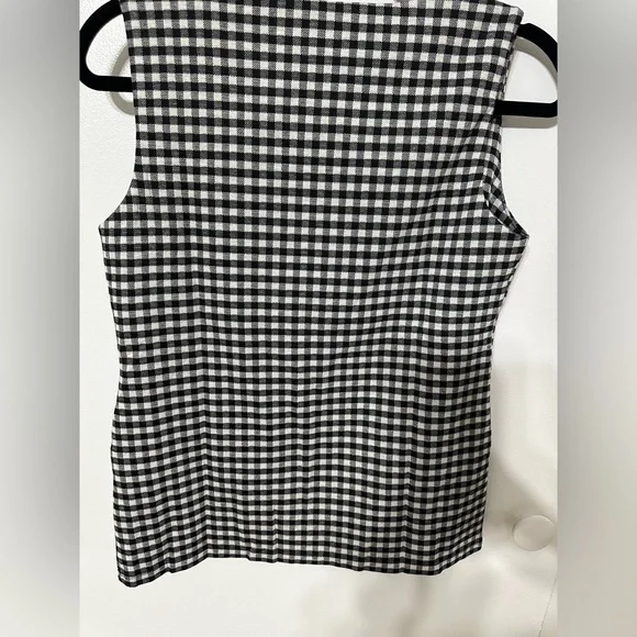 Charter Club Black and White Gingham Women's Top - Picture 4 of 5